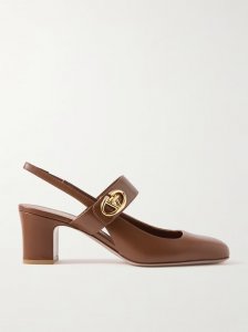 VLOGO 60 embellished leather slingback pumps VLOGO 60 embellished leather slingback pumps