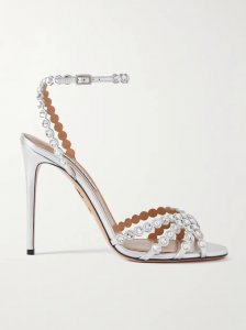 Tequila 105 crystal-embellished metallic leather sandals Tequila 105 crystal-embellished metallic leather sandals