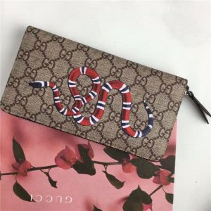 Gucci GG Supreme Zip Around Wallet Snake Print Gucci GG Supreme Zip Around Wallet Snake Print