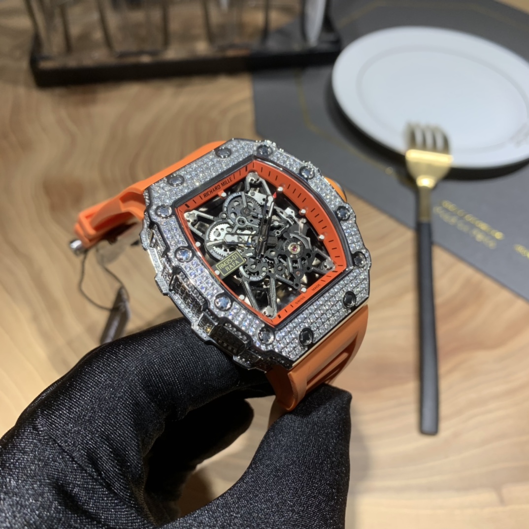 Richard Mille RM035-AMERICA5 Full Diamond-set Skeleton Watch Richard Mille RM035-AMERICA5 Full Diamond-set Skeleton Watch