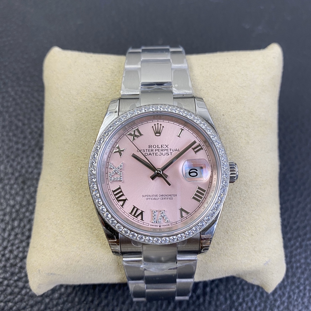 Rolex Datejust 36 Series, Top-of-the-Line Model with Gold Roman Numerals and Diamond Bezel Rolex Datejust 36 Series, Top-of-the-Line Model with Gold Roman Numerals and Diamond Bezel
