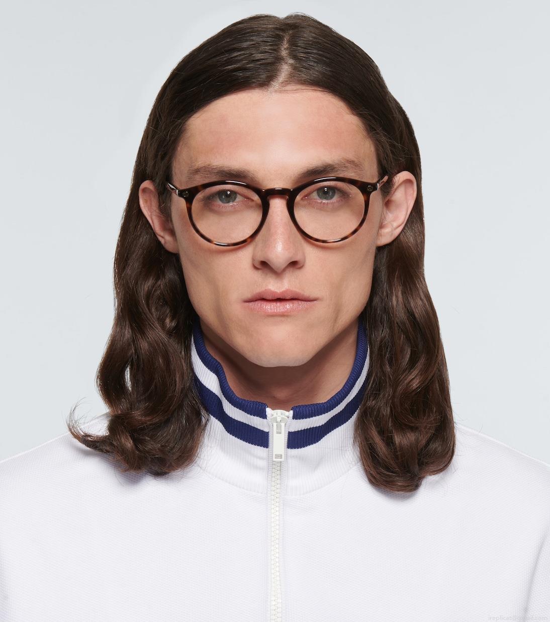 GucciRound-frame acetate glasses GucciRound-frame acetate glasses