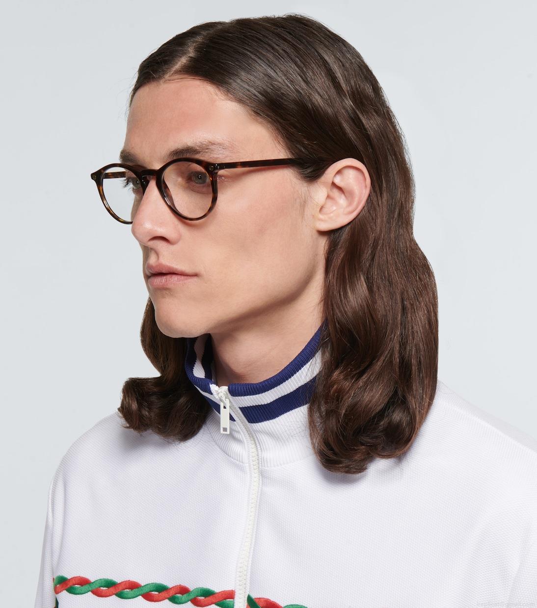 GucciRound-frame acetate glasses GucciRound-frame acetate glasses