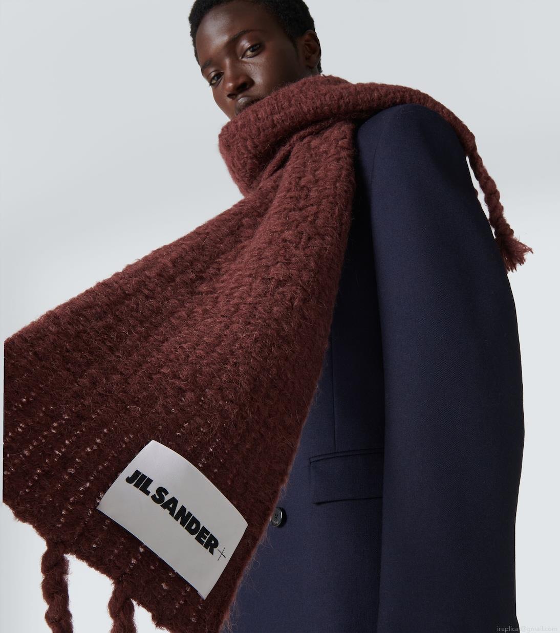 Jil SanderLogo mohair and alpaca-blend scarf Jil SanderLogo mohair and alpaca-blend scarf