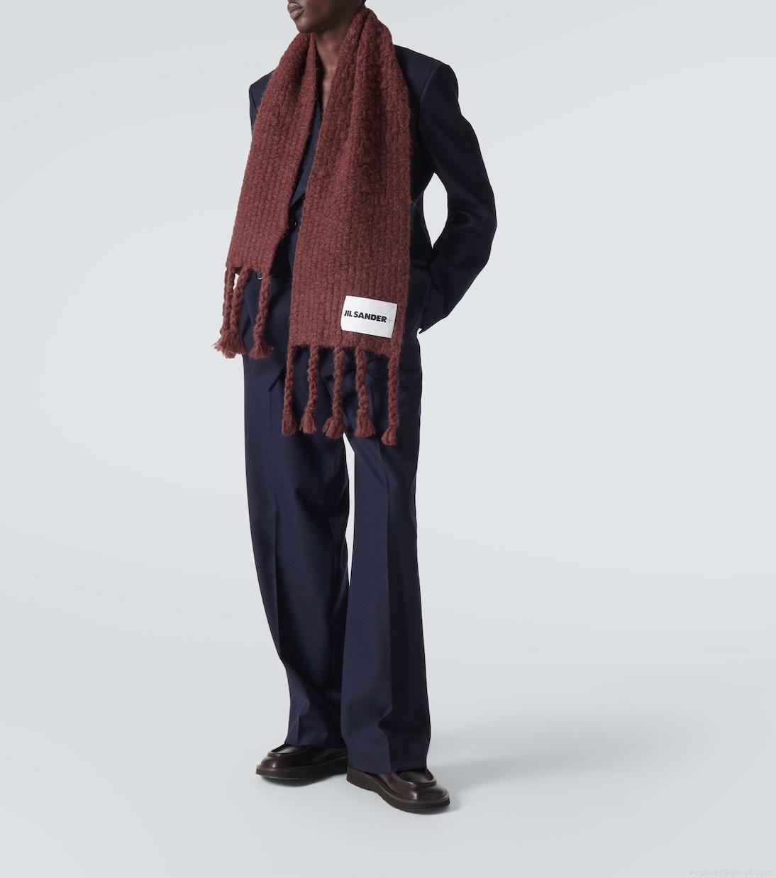 Jil SanderLogo mohair and alpaca-blend scarf Jil SanderLogo mohair and alpaca-blend scarf