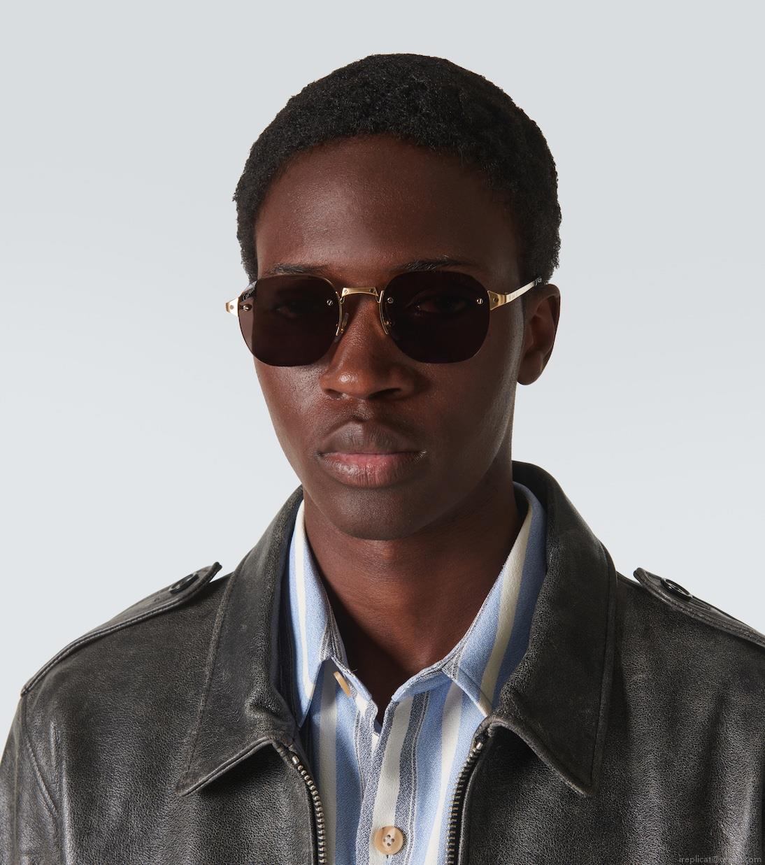 Cartier Eyewear CollectionSantos de Cartier round sunglasses Cartier Eyewear CollectionSantos de Cartier round sunglasses