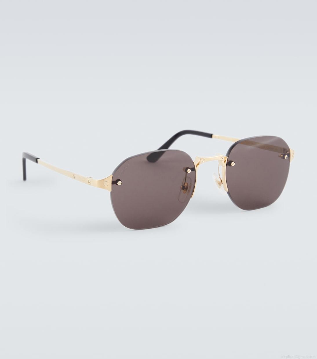 Cartier Eyewear CollectionSantos de Cartier round sunglasses Cartier Eyewear CollectionSantos de Cartier round sunglasses