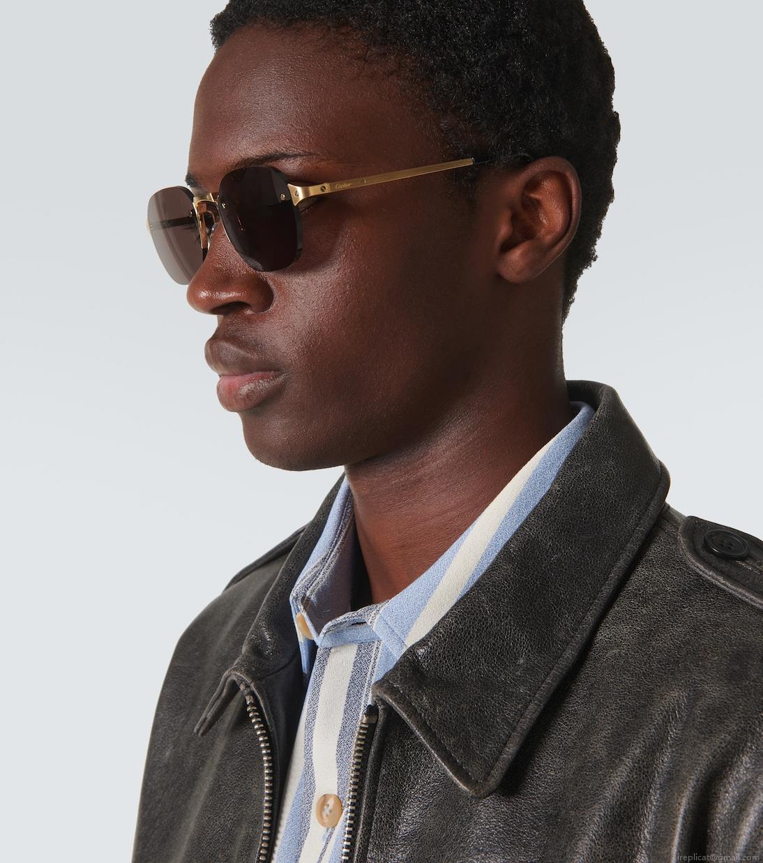 Cartier Eyewear CollectionSantos de Cartier round sunglasses Cartier Eyewear CollectionSantos de Cartier round sunglasses