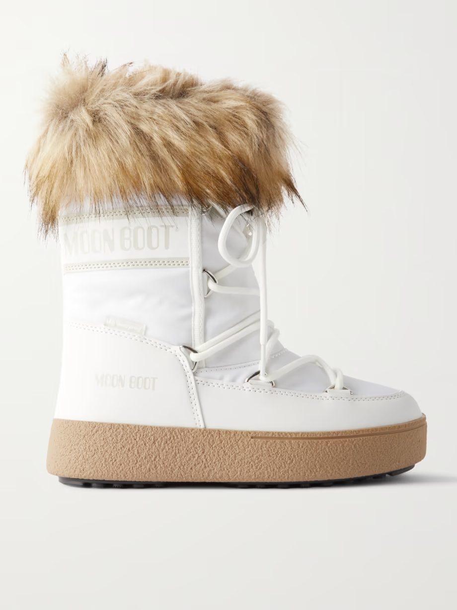 LTrack Monaco faux fur-trimmed shell and faux leather snow boots LTrack Monaco faux fur-trimmed shell and faux leather snow boots