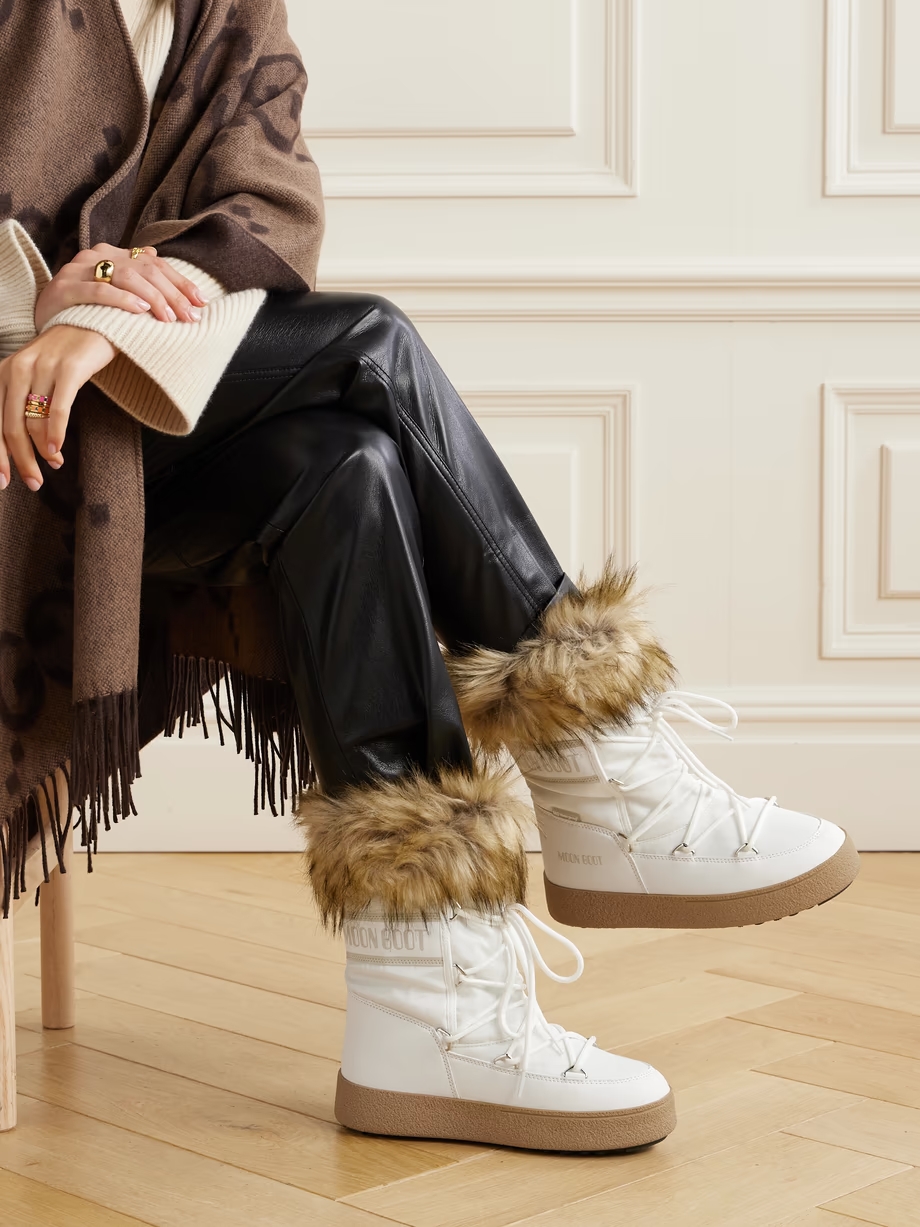 LTrack Monaco faux fur-trimmed shell and faux leather snow boots LTrack Monaco faux fur-trimmed shell and faux leather snow boots