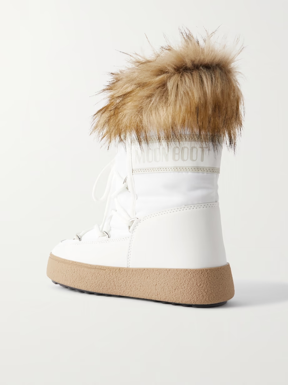 LTrack Monaco faux fur-trimmed shell and faux leather snow boots LTrack Monaco faux fur-trimmed shell and faux leather snow boots
