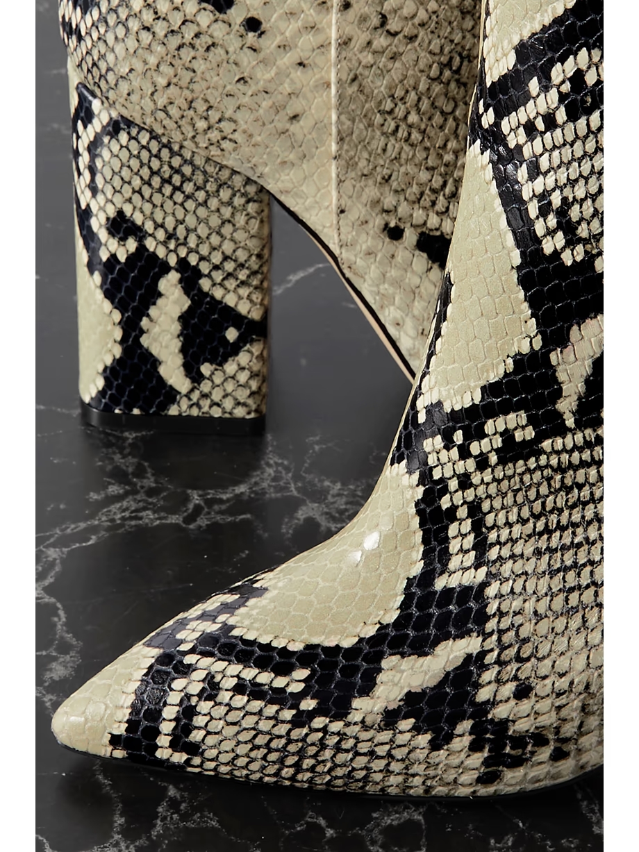 Anja snake-effect leather knee boots Anja snake-effect leather knee boots