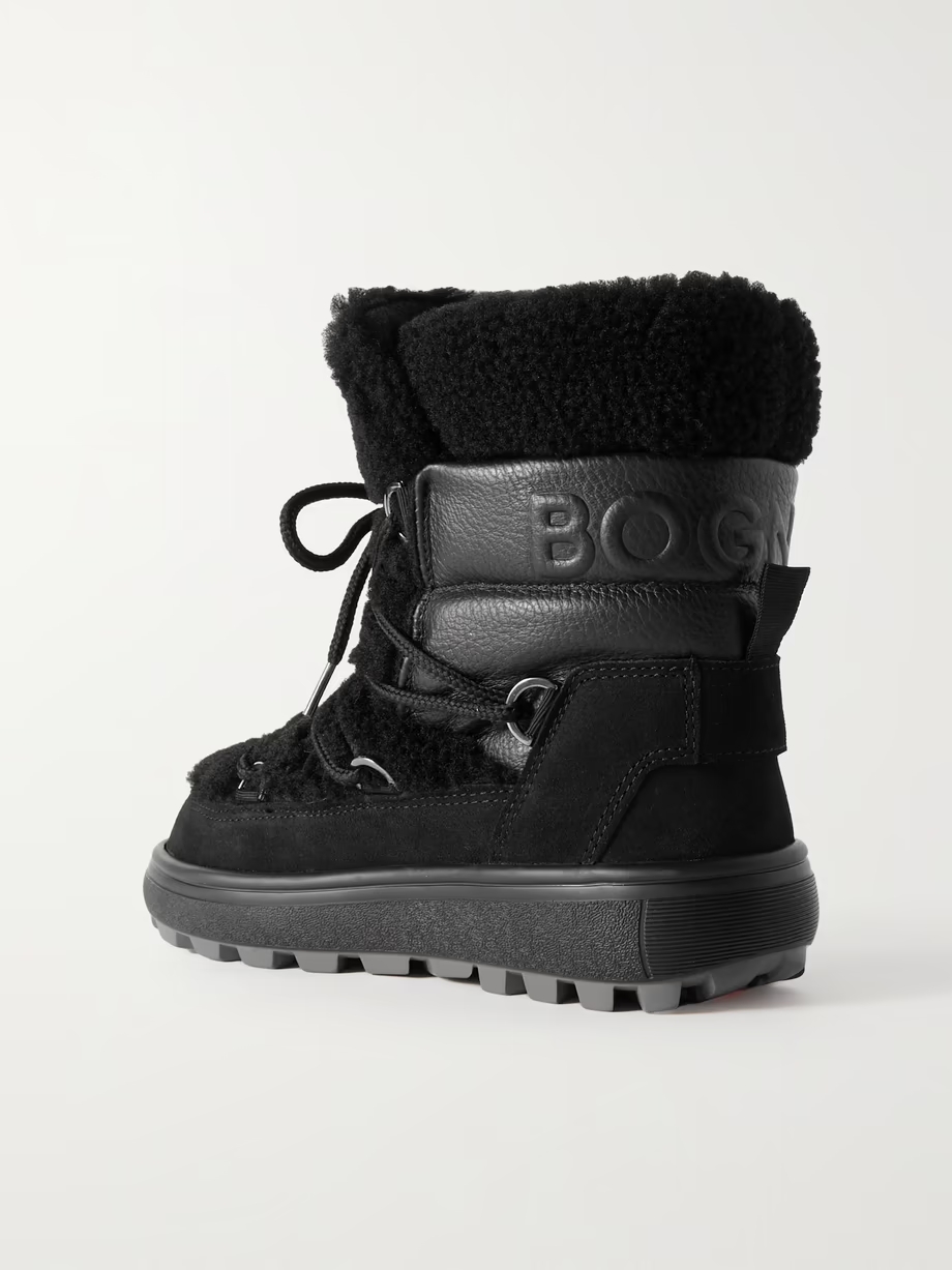 Chamonix shearling, leather and suede snow boots Chamonix shearling, leather and suede snow boots