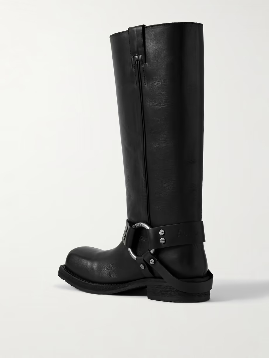 + NET SUSTAIN embellished leather knee boots + NET SUSTAIN embellished leather knee boots