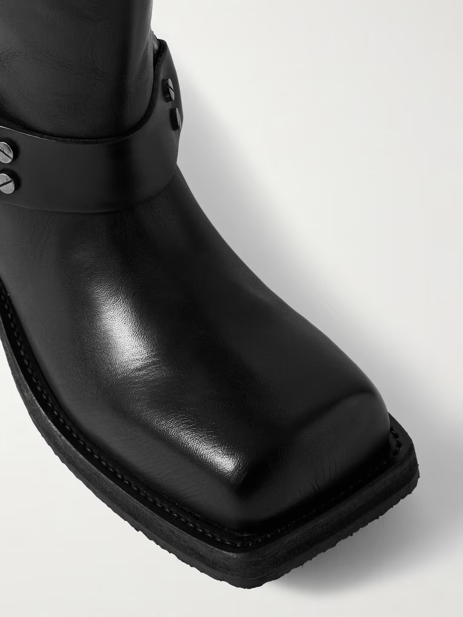 + NET SUSTAIN embellished leather knee boots + NET SUSTAIN embellished leather knee boots