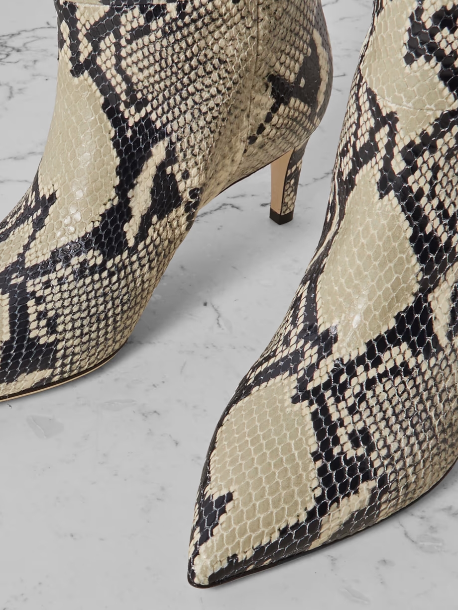 Stiletto snake-effect leather knee boots Stiletto snake-effect leather knee boots