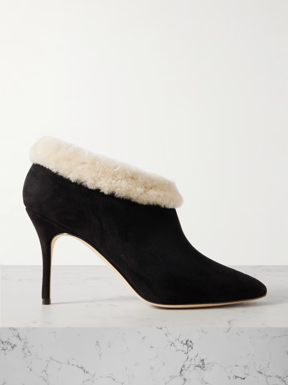 Escaria 90 shearling-trimmed suede ankle boots Escaria 90 shearling-trimmed suede ankle boots