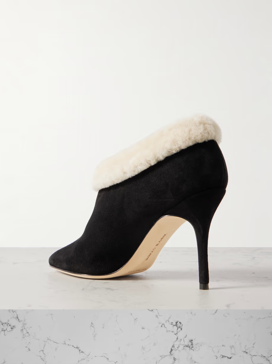 Escaria 90 shearling-trimmed suede ankle boots Escaria 90 shearling-trimmed suede ankle boots