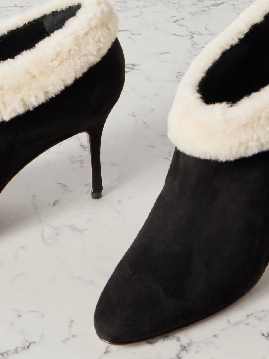 Escaria 90 shearling-trimmed suede ankle boots Escaria 90 shearling-trimmed suede ankle boots