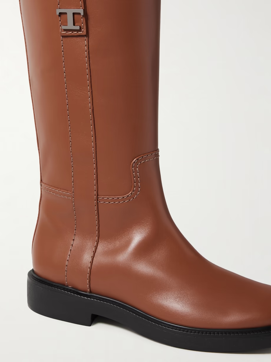 Embellished leather knee boots Embellished leather knee boots