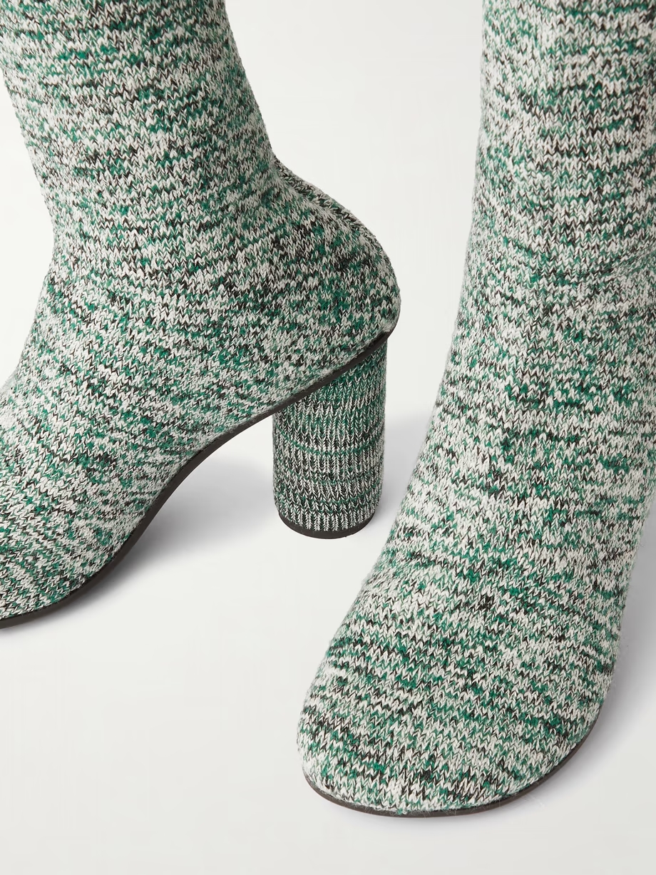 Atomic ribbed-knit knee boots Atomic ribbed-knit knee boots