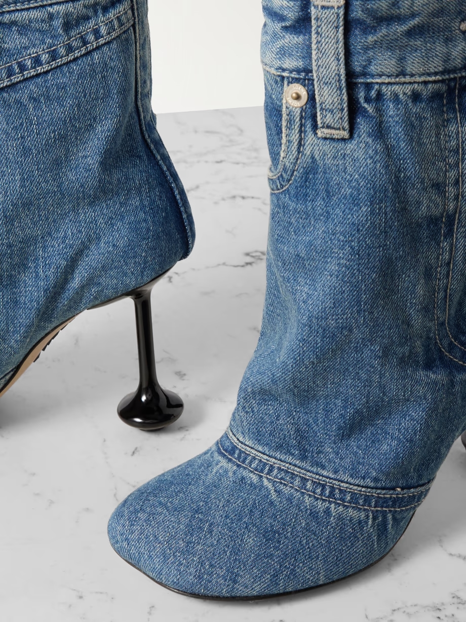 Toy paneled denim ankle boots Toy paneled denim ankle boots