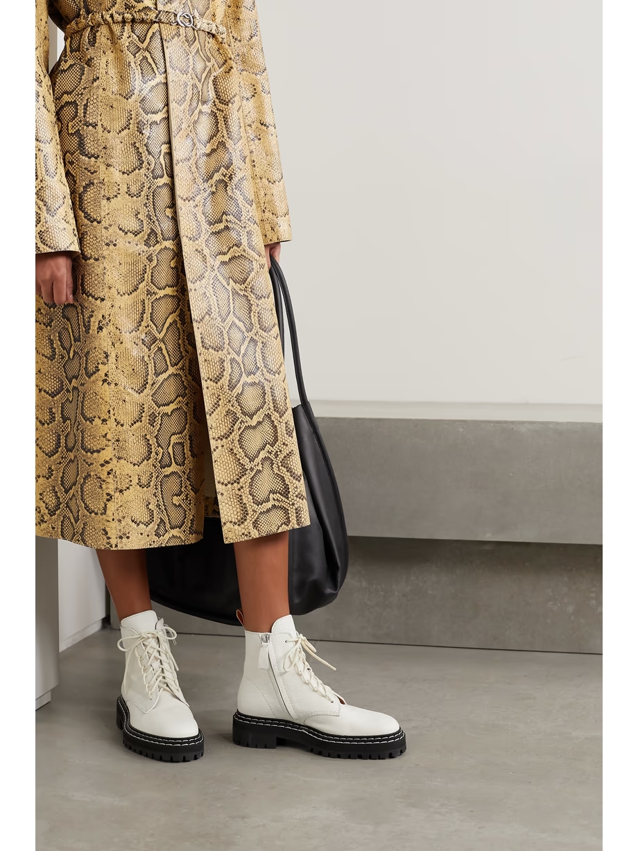 Textured-leather ankle boots Textured-leather ankle boots