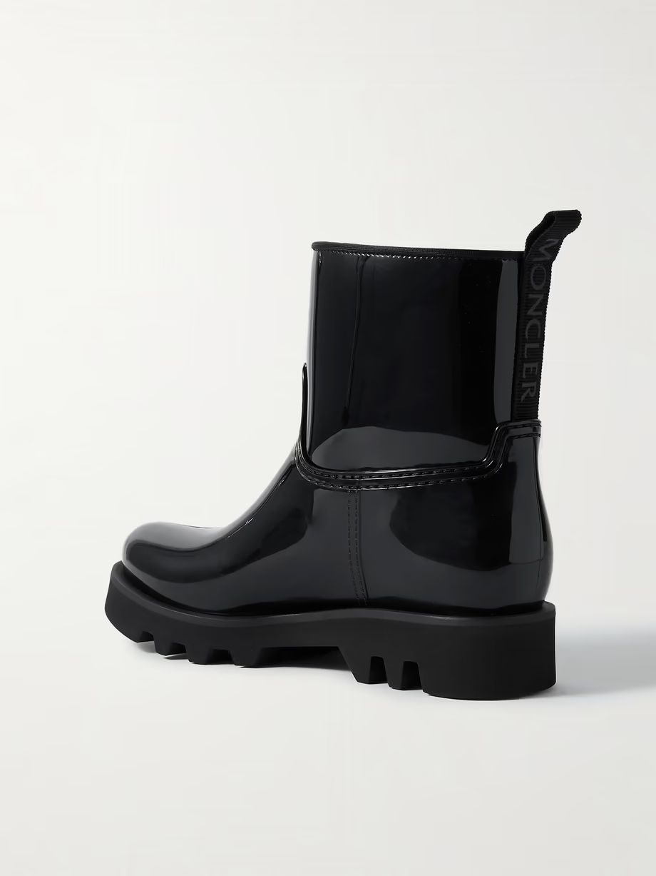Ginette logo-appliquéd glossed-rubber rain boots Ginette logo-appliquéd glossed-rubber rain boots