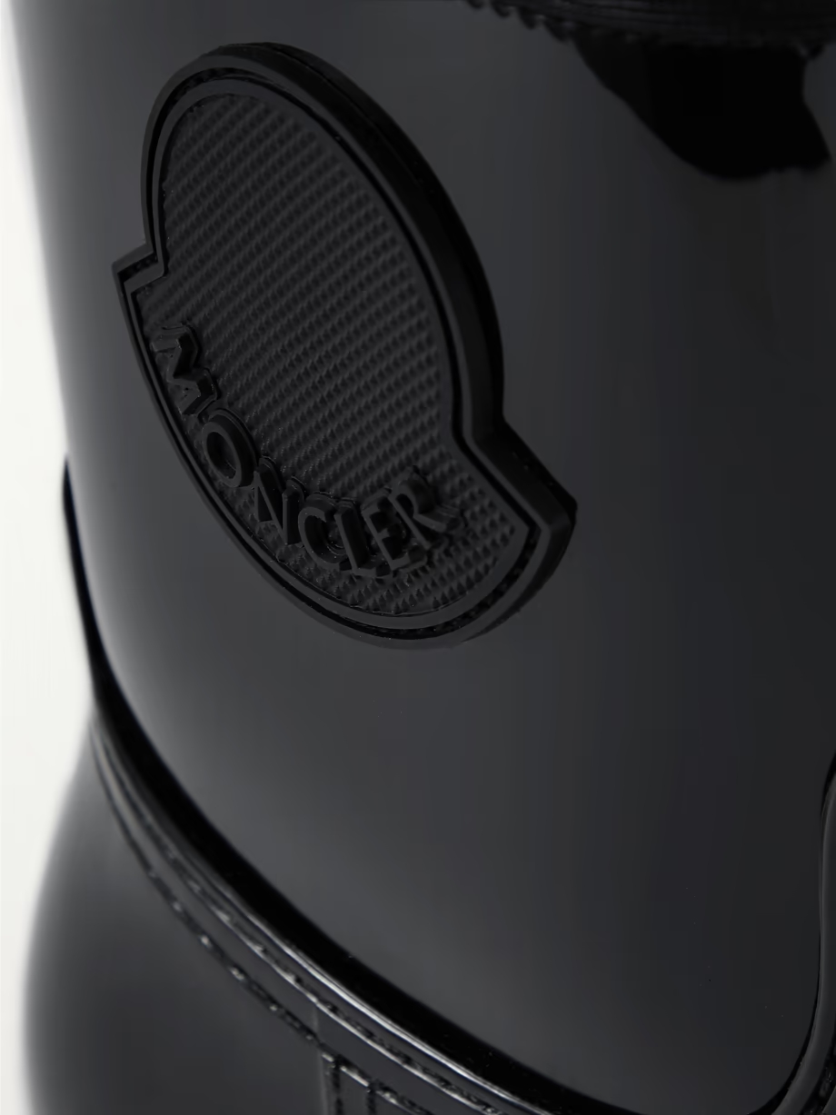 Ginette logo-appliquéd glossed-rubber rain boots Ginette logo-appliquéd glossed-rubber rain boots
