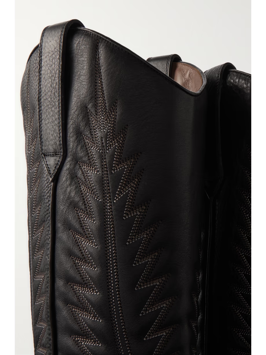 Rosario embroidered textured and croc-effect leather cowboy boots Rosario embroidered textured and croc-effect leather cowboy boots