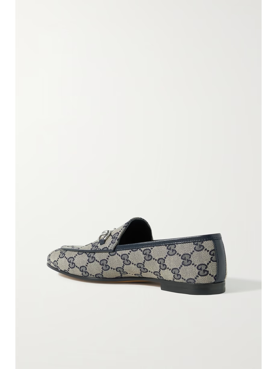 Jordaan horsebit-detailed leather-trimmed printed coated-canvas loafers Jordaan horsebit-detailed leather-trimmed printed coated-canvas loafers