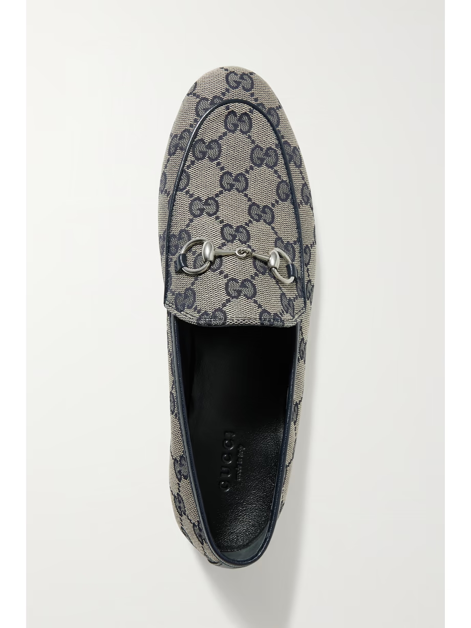 Jordaan horsebit-detailed leather-trimmed printed coated-canvas loafers Jordaan horsebit-detailed leather-trimmed printed coated-canvas loafers