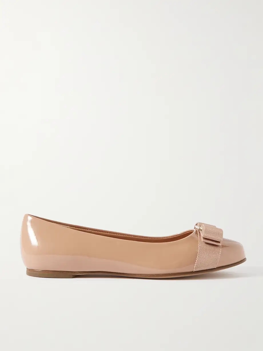 Varina bow-embellished patent-leather ballet flats Varina bow-embellished patent-leather ballet flats
