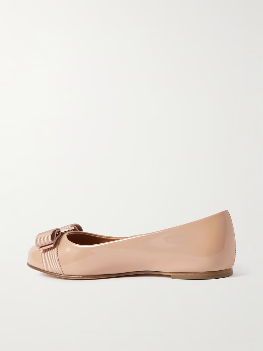 Varina bow-embellished patent-leather ballet flats Varina bow-embellished patent-leather ballet flats