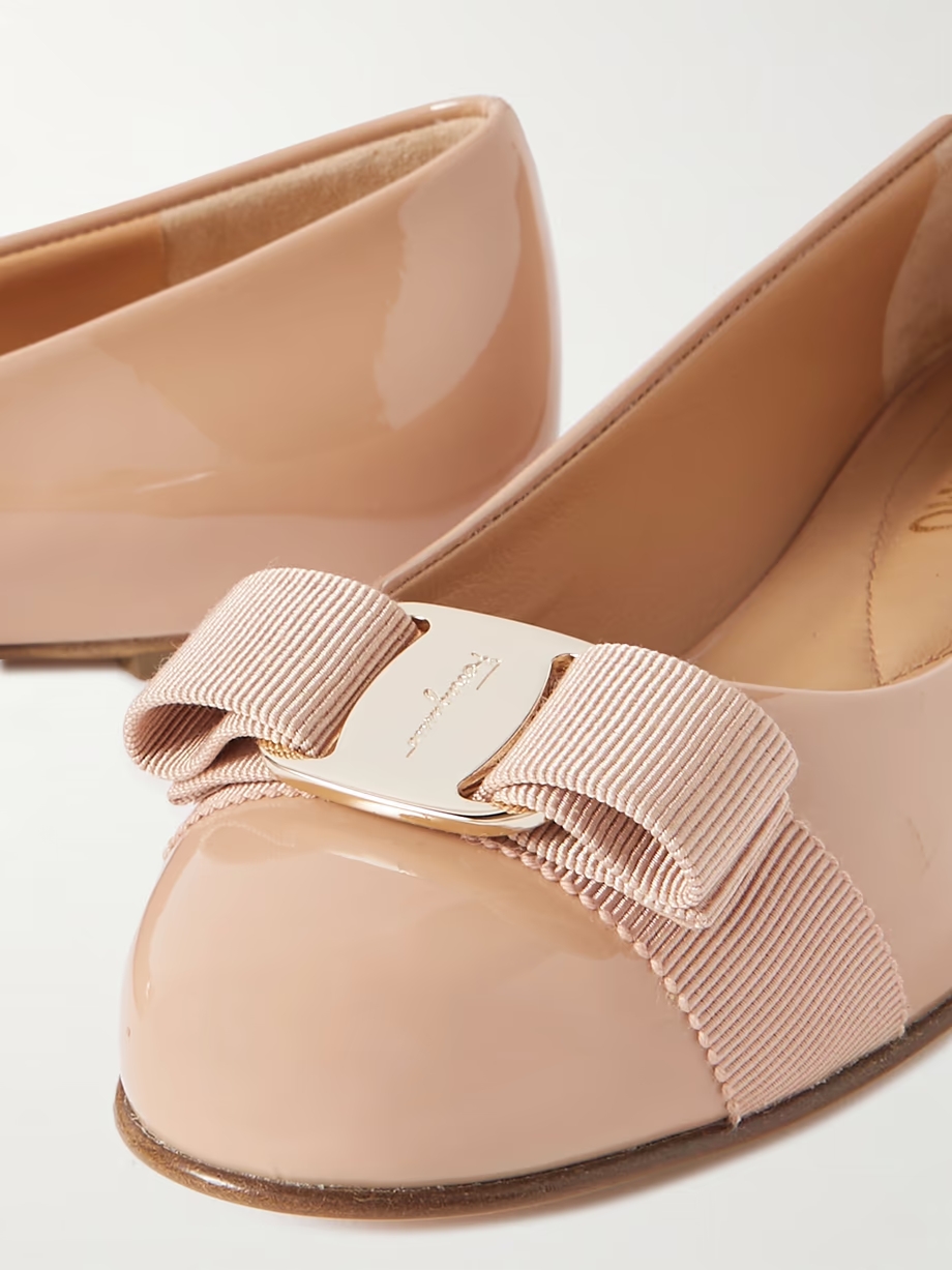 Varina bow-embellished patent-leather ballet flats Varina bow-embellished patent-leather ballet flats