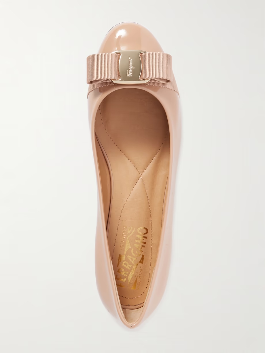 Varina bow-embellished patent-leather ballet flats Varina bow-embellished patent-leather ballet flats