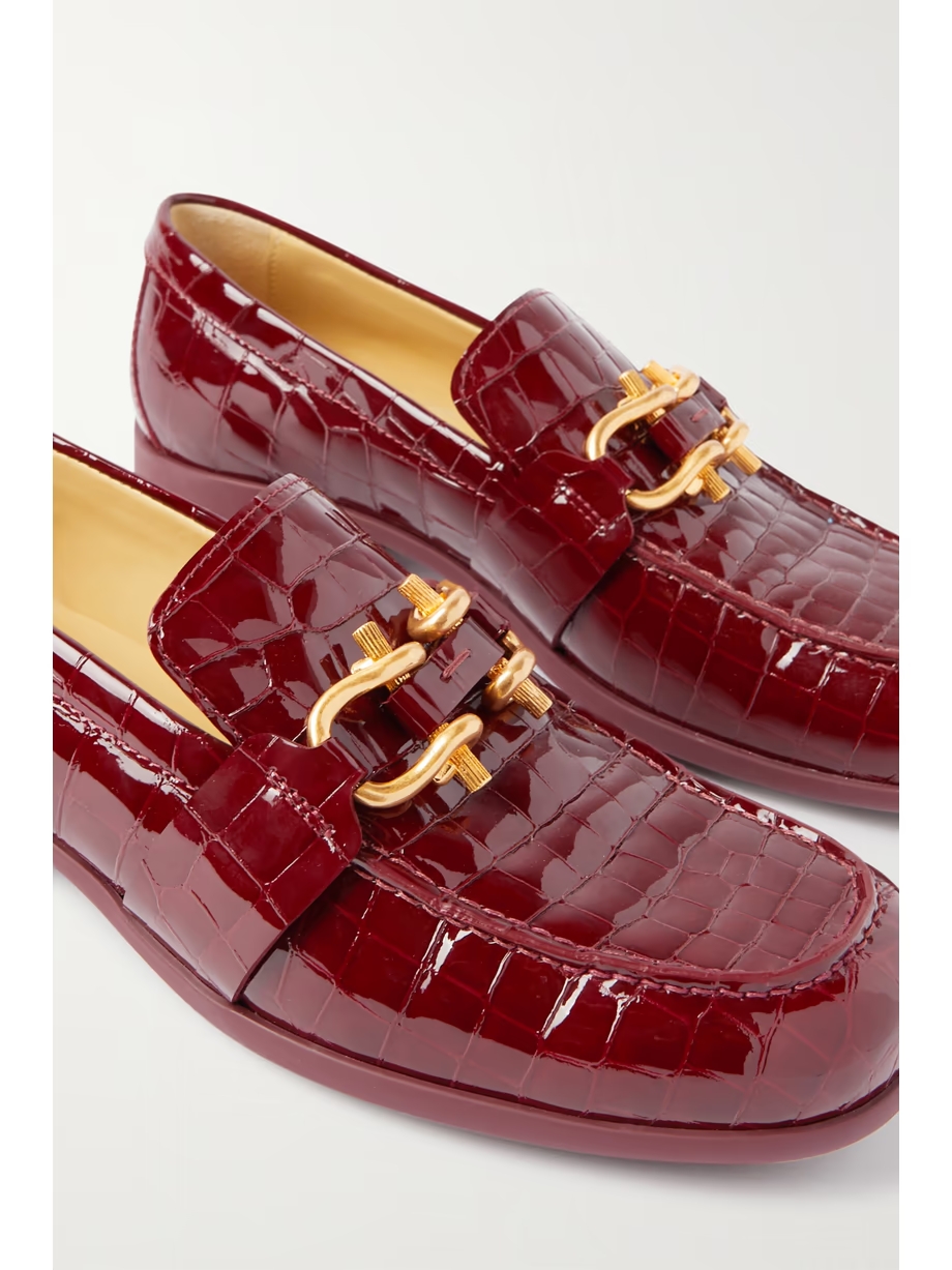 Madame croc-effect leather loafers Madame croc-effect leather loafers
