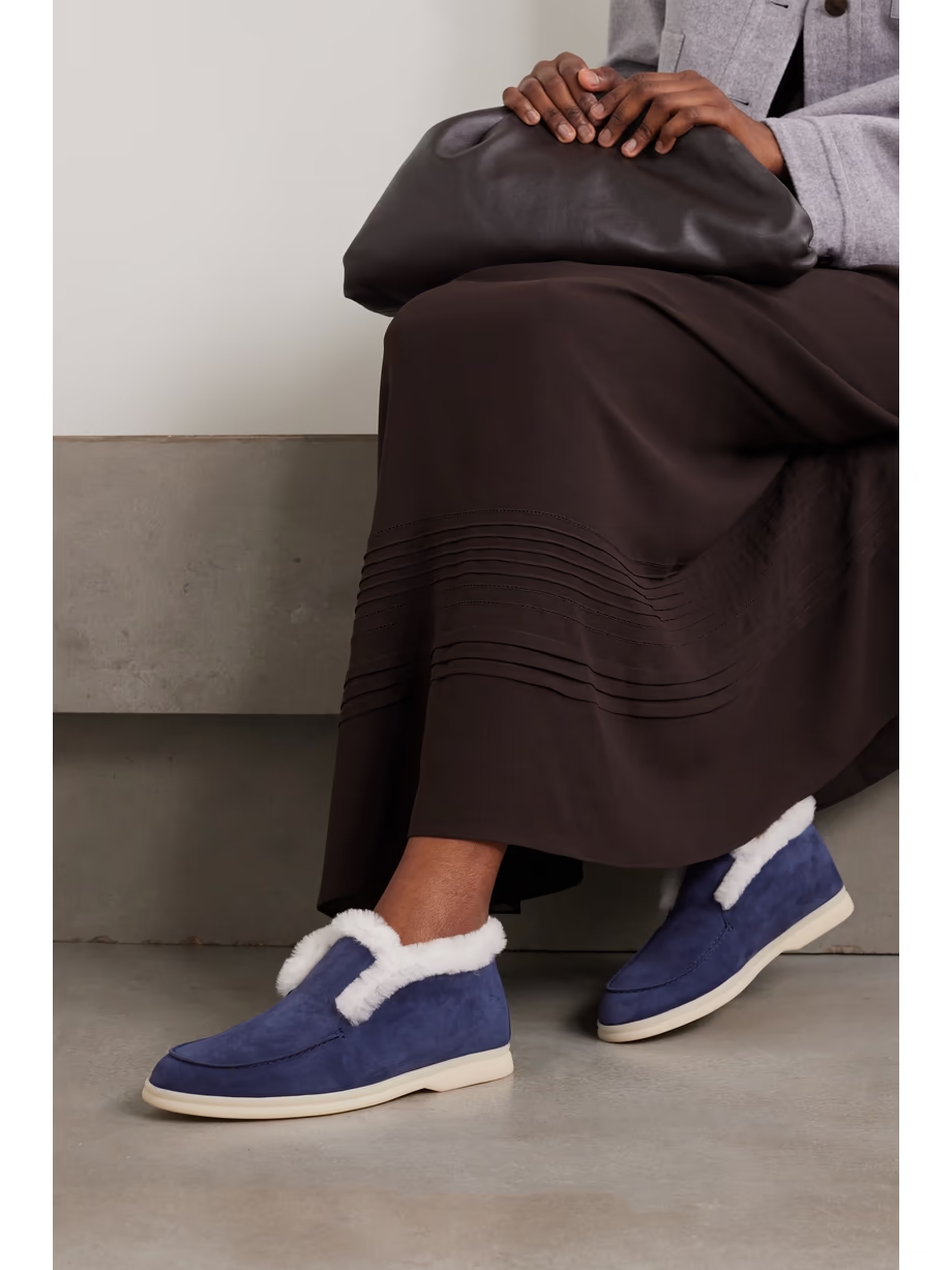 Open Walk shearling-lined suede loafers Open Walk shearling-lined suede loafers
