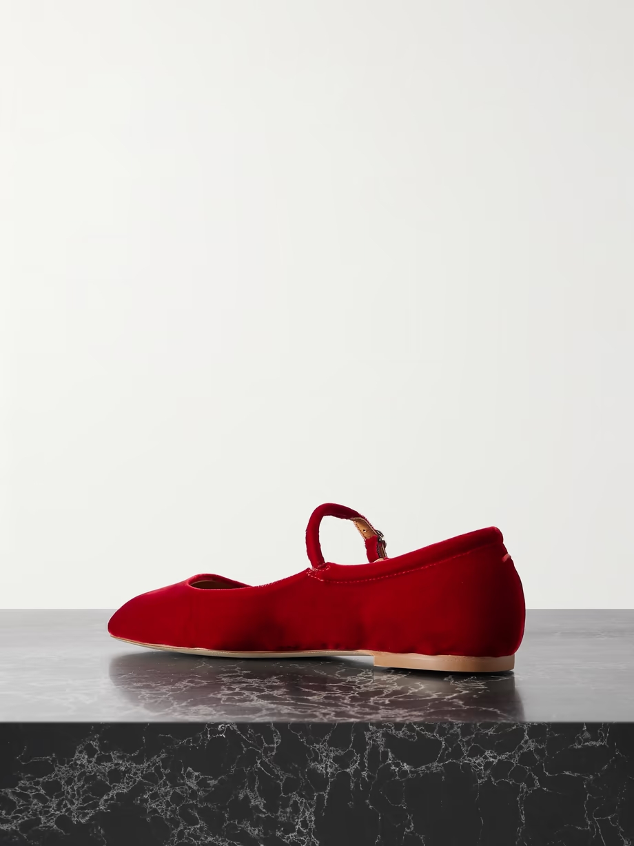 Uma velvet Mary Jane ballet flats
