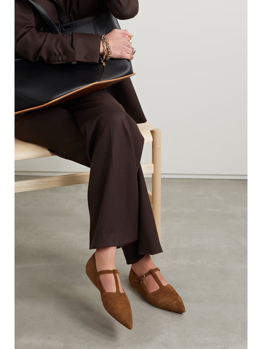 Lola Ballerina suede Mary Jane point-toe flats Lola Ballerina suede Mary Jane point-toe flats