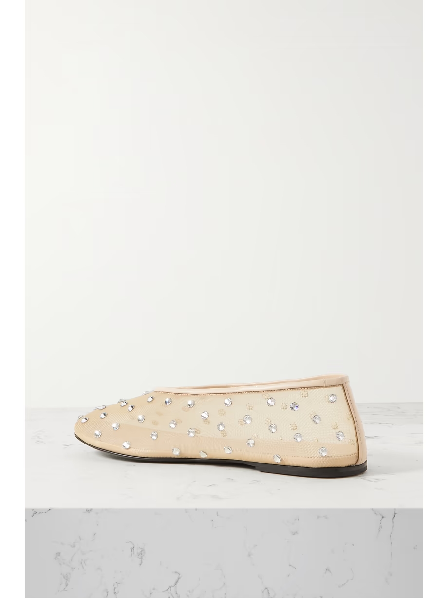 Marcy crystal-embellished mesh ballet flats Marcy crystal-embellished mesh ballet flats