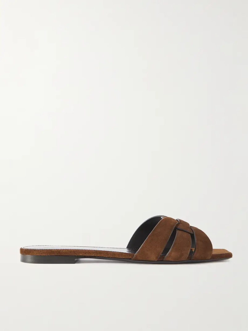 Tribute woven suede slides Tribute woven suede slides
