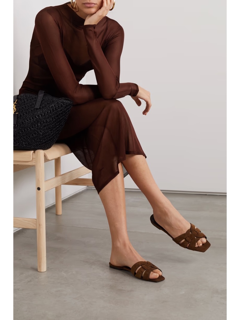 Tribute woven suede slides Tribute woven suede slides