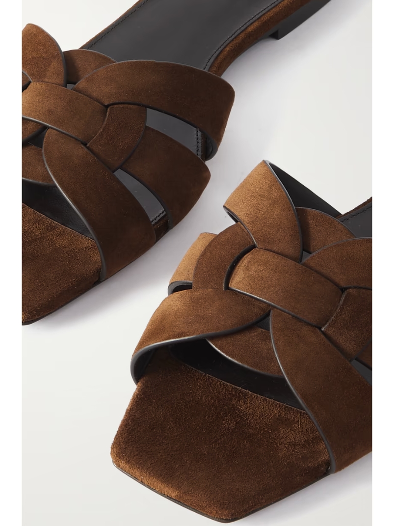 Tribute woven suede slides Tribute woven suede slides