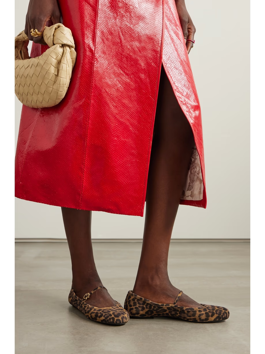 Carla leopard-print suede Mary Jane ballet flats Carla leopard-print suede Mary Jane ballet flats