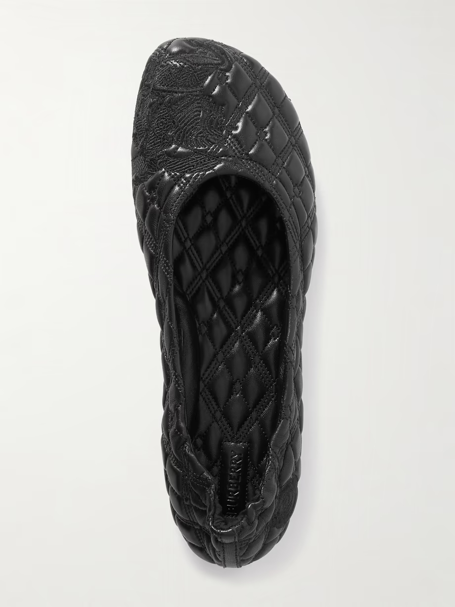 Embroidered quilted leather ballet flats Embroidered quilted leather ballet flats
