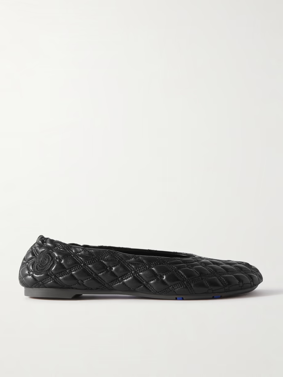 Embroidered quilted leather ballet flats Embroidered quilted leather ballet flats
