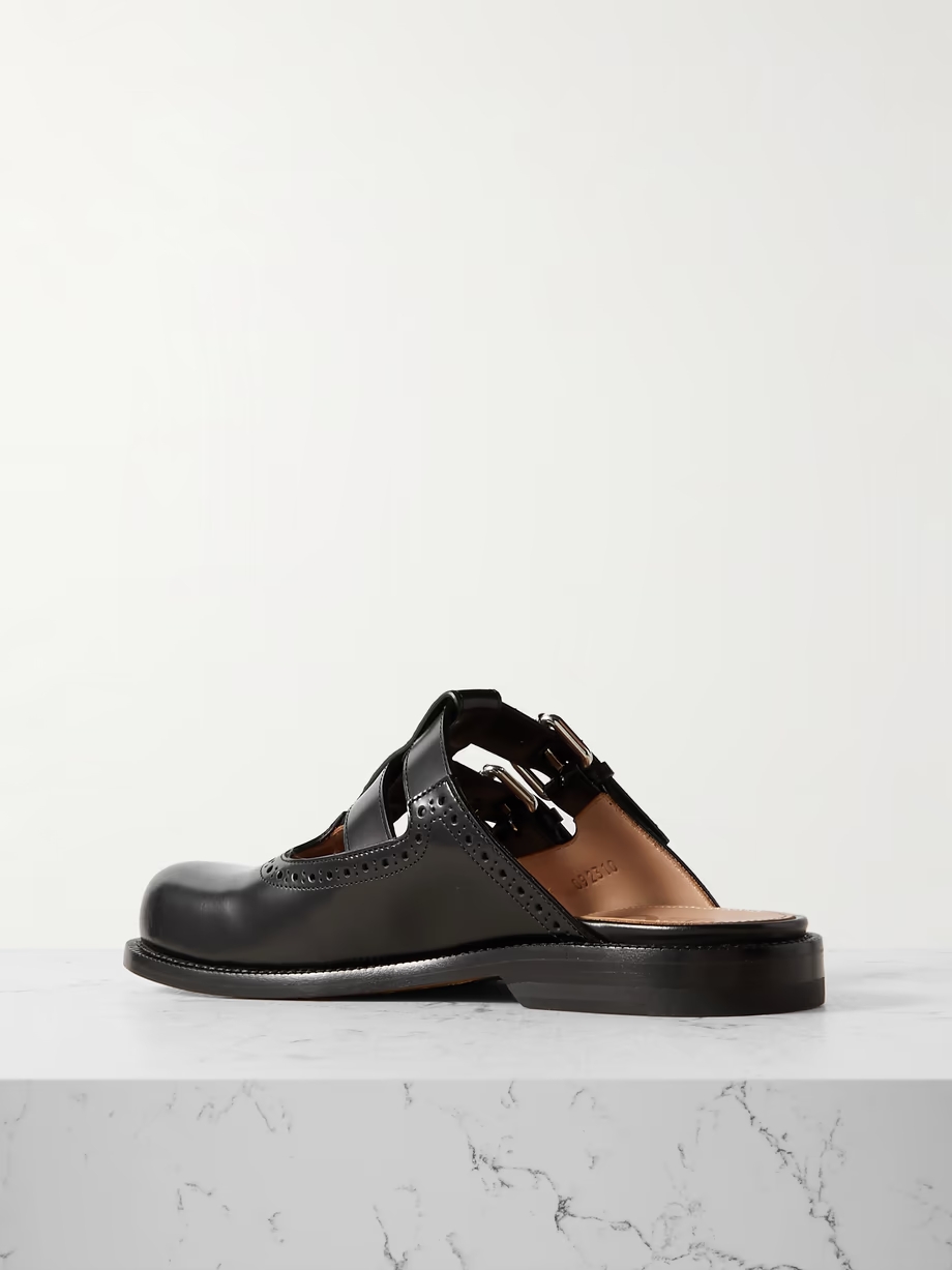 Campo buckled leather mules Campo buckled leather mules