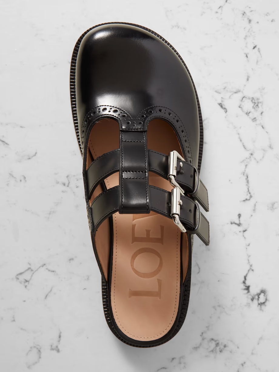 Campo buckled leather mules Campo buckled leather mules