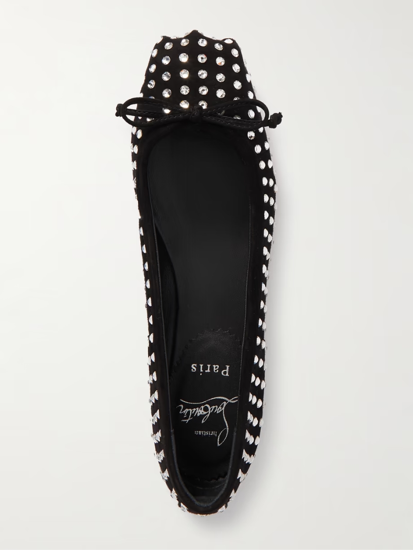Mamadrague crystal-embellished suede ballet flats Mamadrague crystal-embellished suede ballet flats